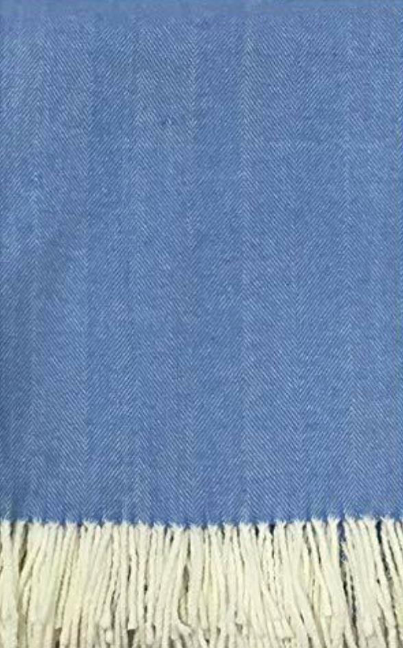 Niemann-Gilmore Adirondack Herringbone Throw | Carolina Blue