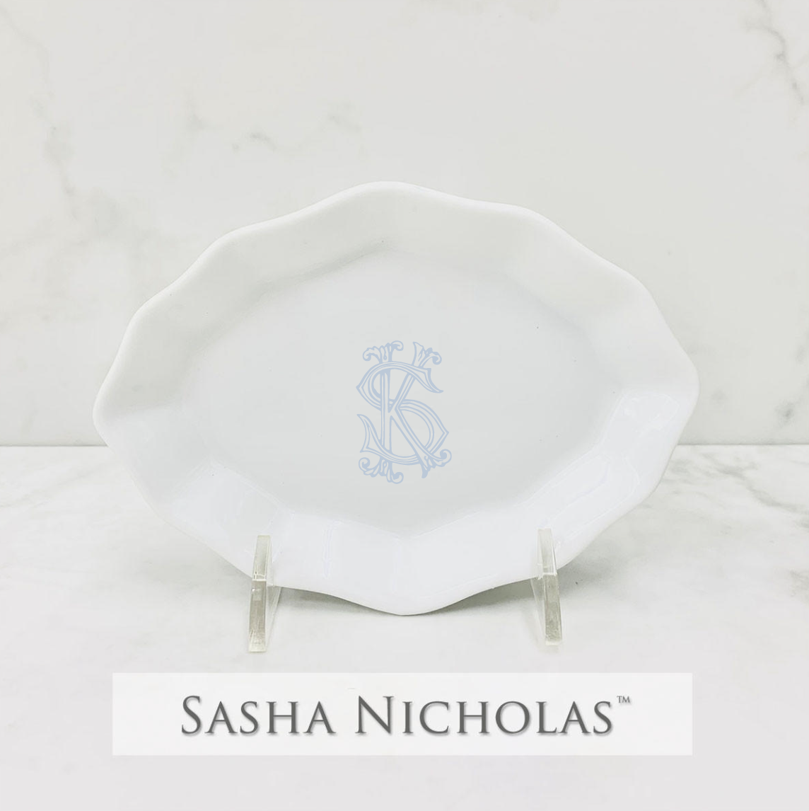 Pounds-Holt Scalloped Trinket Dish