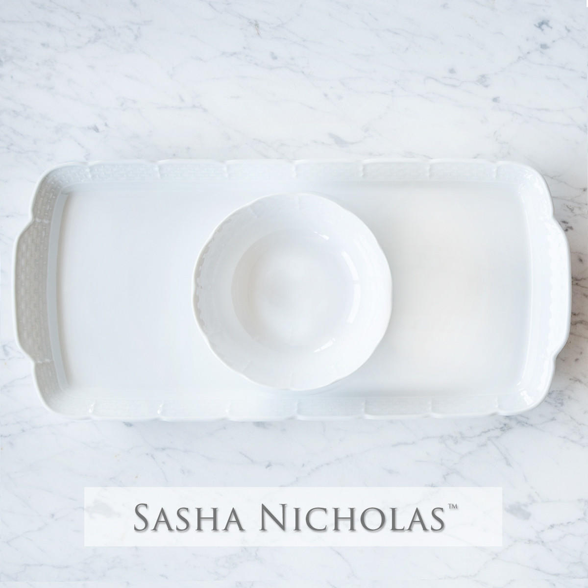 Weave Hostess Platter + Petite Bowl Gift Set, SNG100, Sasha Nicholas