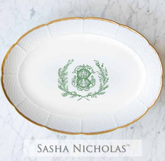 Williams- Branch Weave 24K Gold Oval Platter 