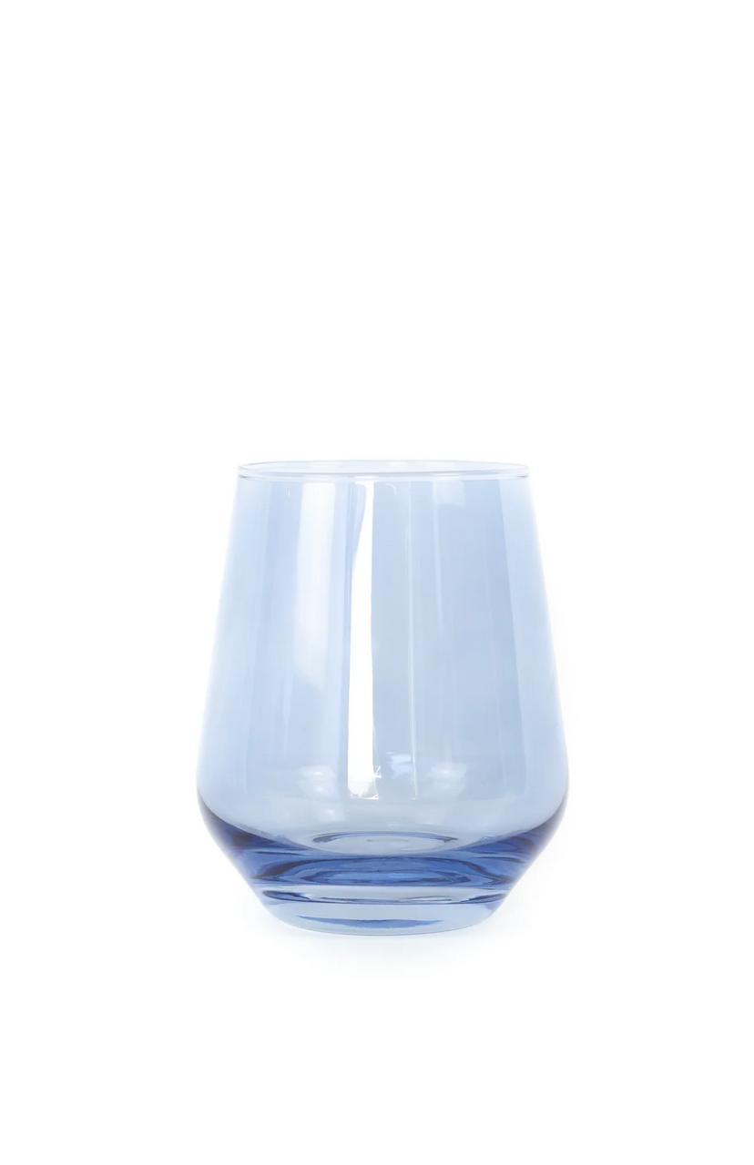 Allen-Hurth Estelle Colored Wine Stemless, Set of Six | Cobalt