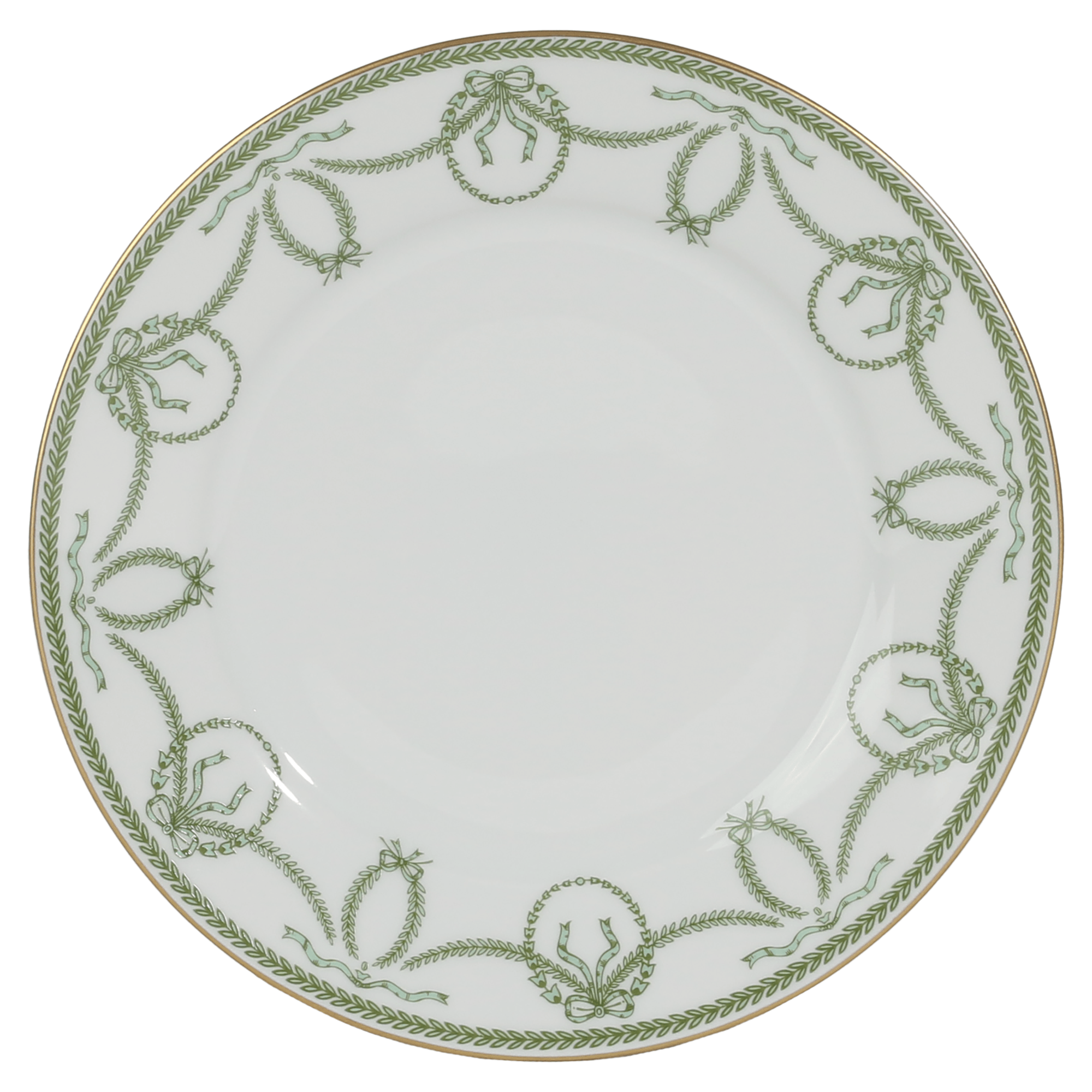 Carnal-Brewer Royal Limoges Cheverny Green Dessert Plate