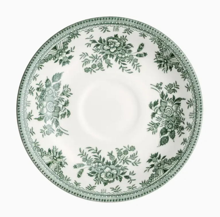 Burleigh Dark Green Asiatic Pheasants Tea Saucer