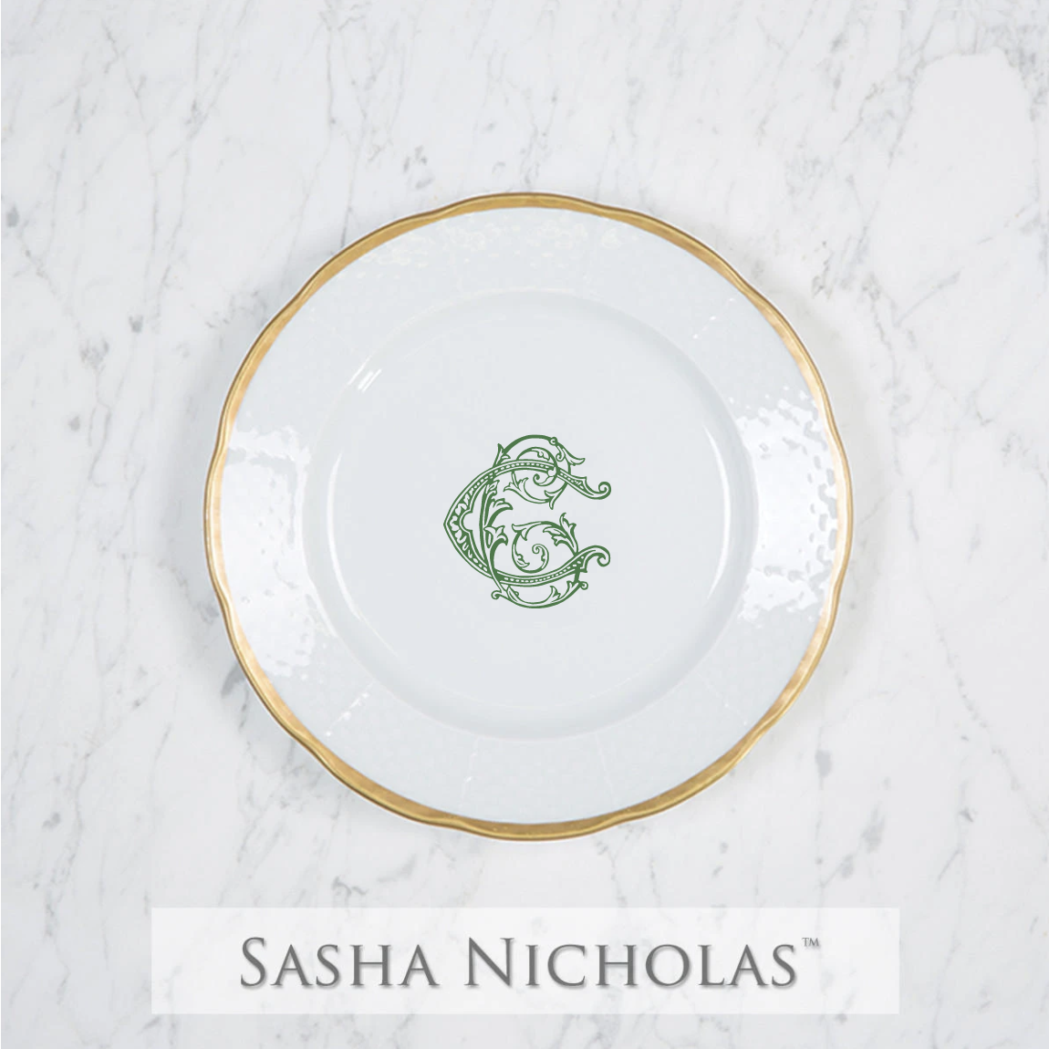 Hahn-Charles Weave 24K Gold Salad Plate
