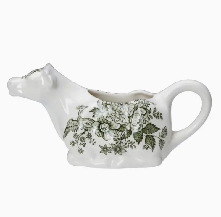 Burleigh Dark Green Asiatic Pheasants Cow Creamer