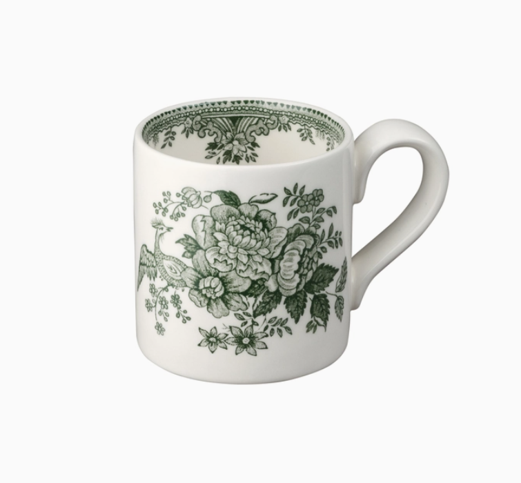 Burleigh Dark Green Asiatic Pheasants Half Pint Mug