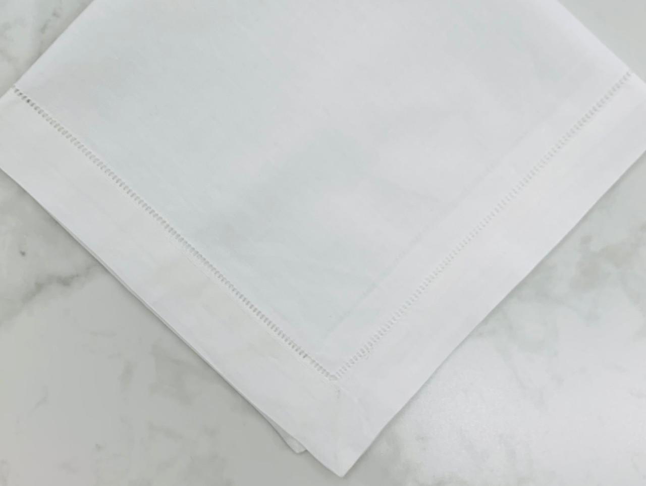 Peterson-Jung Classic Hemstitch Dinner Napkin, Set of 12 | White