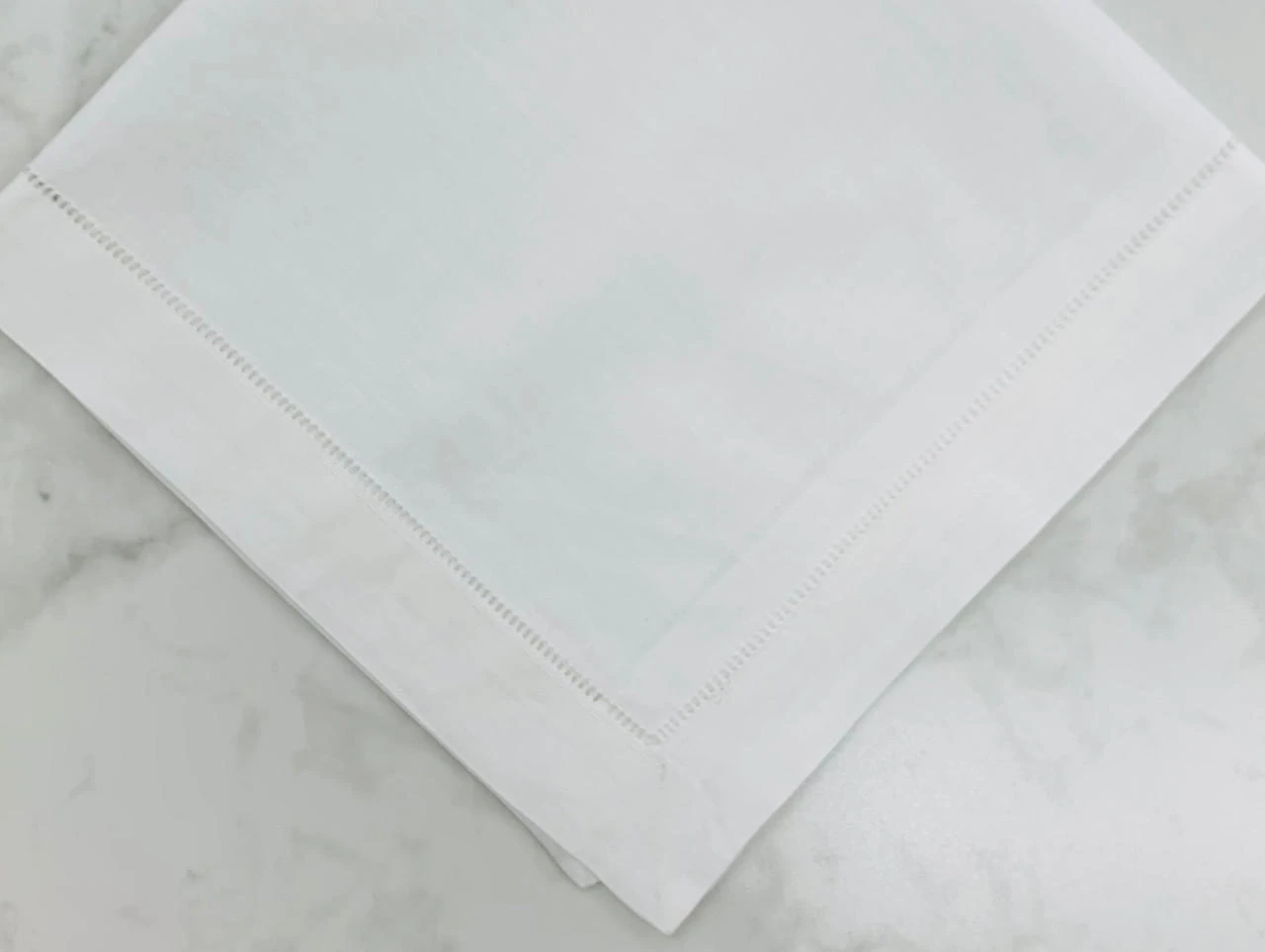 Peterson-Jung Classic Hemstitch Dinner Napkin, Set of 12 | White