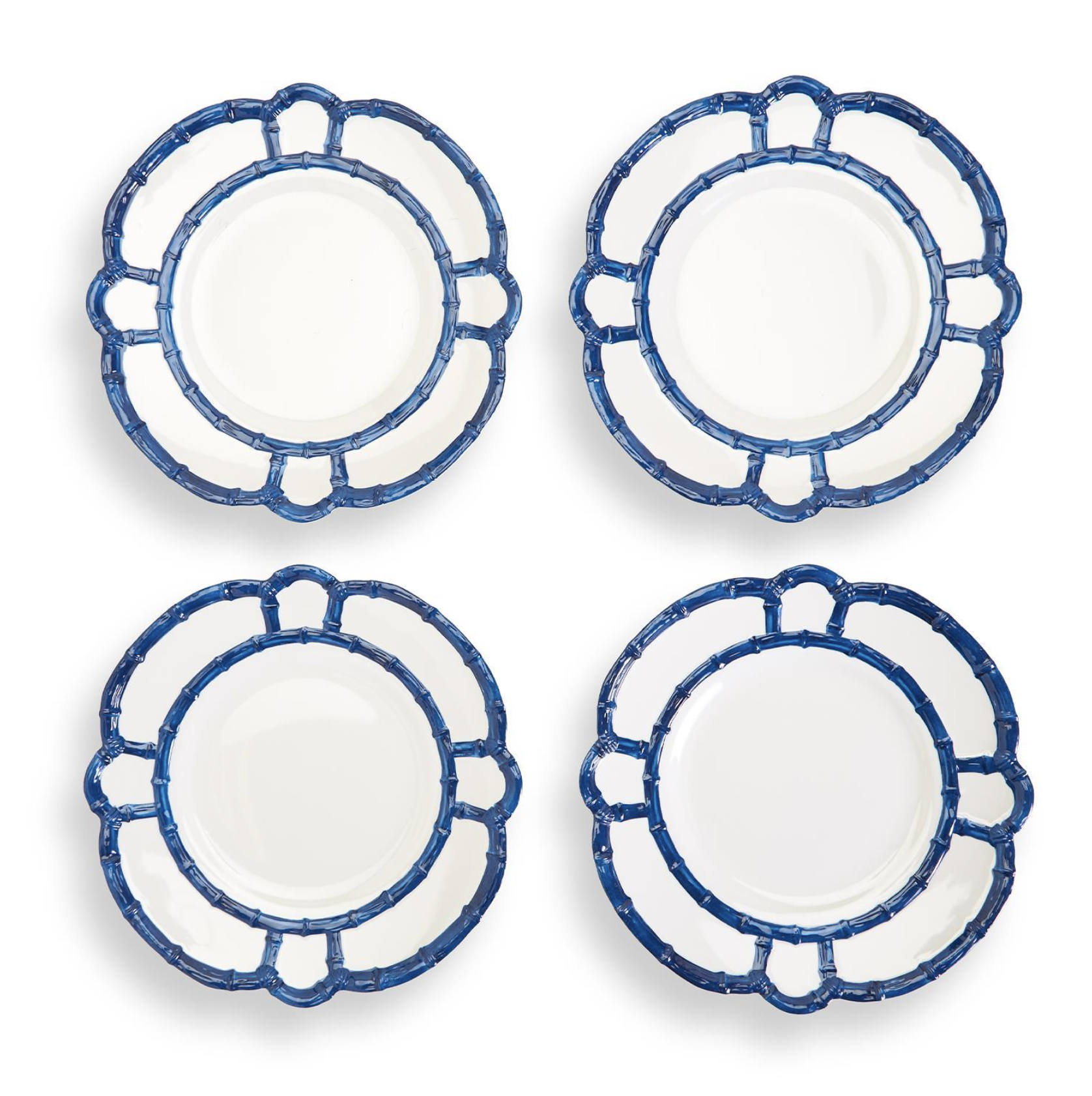 Medley-Twardowski Navy Bamboo Melamine Dinner Plates | set of 4 