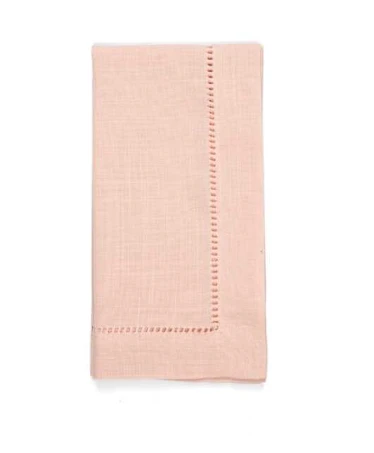 Siemers-Mercer Classic Hemstitch Dinner Napkin, Set of 12 | Blush