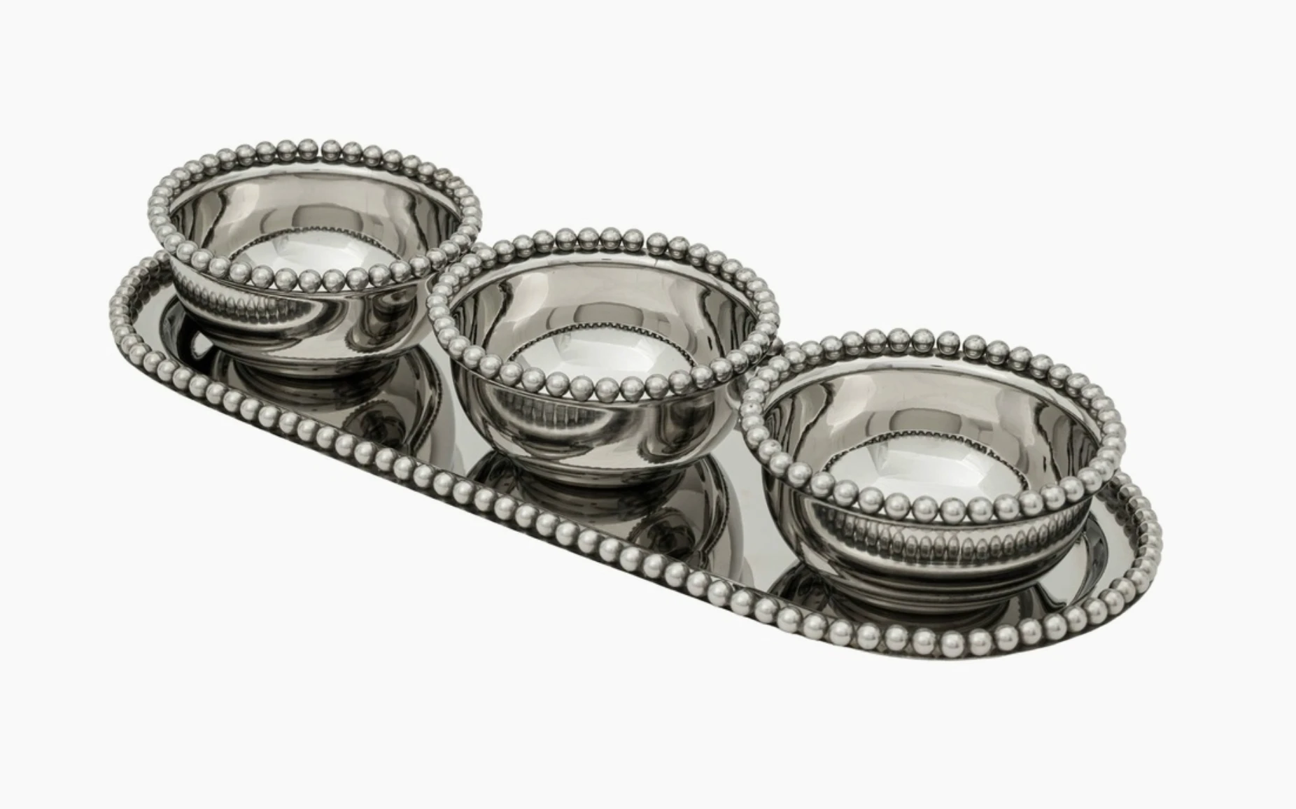 Parham-Counce Perles Serving Tray + 3 Bowls