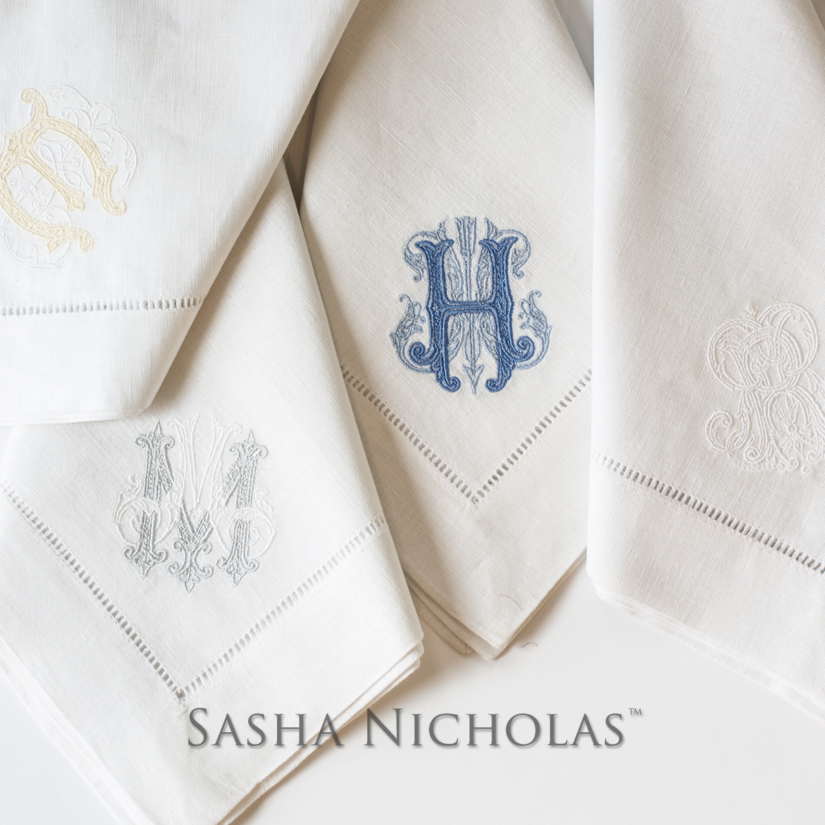 Sasha Nicholas White Linen Hand Towel