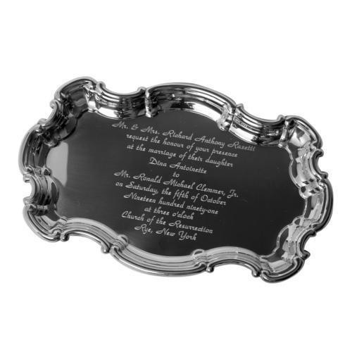 Wedding 9" Chippendale Tray w/engraved invitation