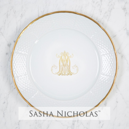 Hardy-Gatto Weave 24K Gold Dinner Plate