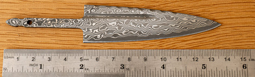 Stainless Damascus Steel Sgian Dubh blade (blade-ldm)