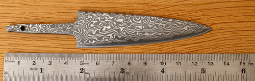 Stainless Damascus Steel Sgian Dubh blade without groove