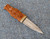 Traditional Scottish Sgian Dubh individually made in Scottish Highlands. Yew handle carved with Nordic Knotwork, Brass lower ferrule engraved with Celtic Knotwork, Brass Top Stud and patterned steel blade.