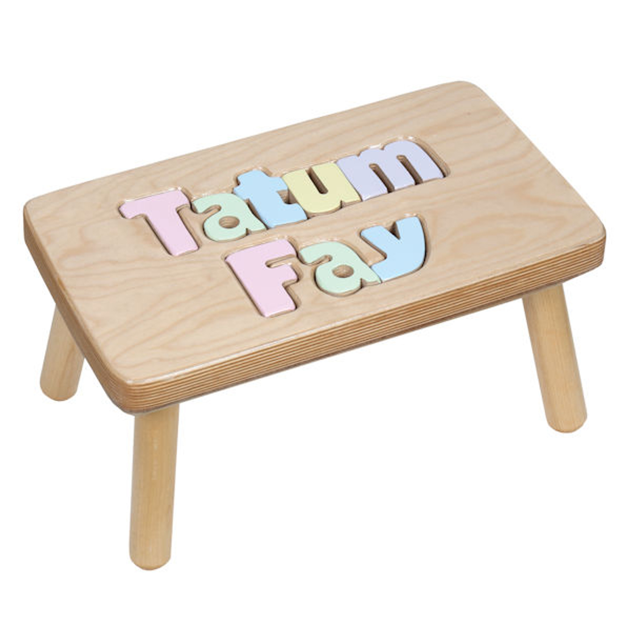 Two Name Personalized Puzzle Step Stool