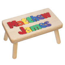 Puzzle Stool with Two Names