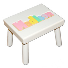 white puzzle step stool