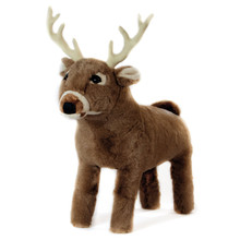 Plush White Tail Deer Footstool