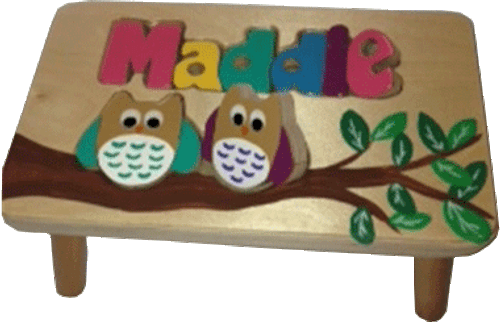 Owl Name Puzzle Stool