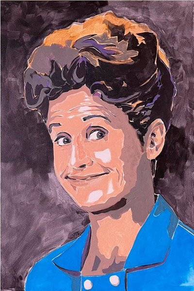 Acrylic painting of Alice from the Brady Bunch