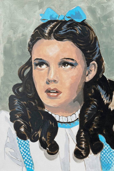 Judy Garland as Dorothy from The Wizard of Oz captured in acrylic on 20"x30" stretched canvas