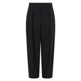 Front product shot of the Oroton Pleat Curved Leg Pant in Black and 61% Cotton, 39% Polyester for Women