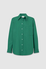 Front product shot of the Oroton Poplin Long Sleeve Shirt in Holly and 100% Cotton for Women