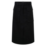 Front product shot of the Oroton Tailored Midi Skirt in Black and 100% Cotton for Women