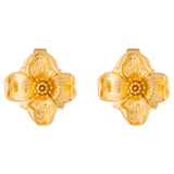 Front product shot of the Oroton Aster Studs in Worn Gold and Brass Base With 18CT Gold Plating for Women