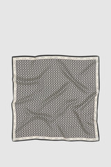Front product shot of the Oroton All Over Logo Silk Scarf in Cream/Black and 100% Silk for Women . IP:1