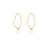 Front product shot of the Oroton Jaclyn Drop Hoops in Worn Gold/White and  for Women