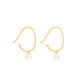 Front product shot of the Oroton Jaclyn Drop Hoops in Worn Gold/White and  for Women