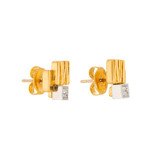 Front product shot of the Oroton Leora Cluster Studs in Worn Gold/Silver/Clear and Brass base metal with precious metal plating/stone for Women