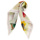 Front product shot of the Oroton Botanical Fish Silk Scarf in Multi and 100% Silk for Women