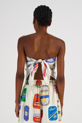 Profile view of model wearing the Oroton Sardinia Silk Scarf in Multi and 100% Silk for Women . IP:5