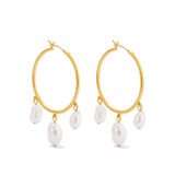 Front product shot of the Oroton Marlee Triple Hoops in Worn Gold/White and Brass for Women . IP:1