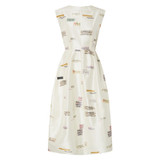 Front product shot of the Oroton Structured Spaced Label Dress in Soft Cream and 100% Silk for Women