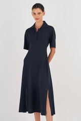 Oroton Mesh Stitch Polo Dress in North Sea and 83% Viscose, 17% Polyester for Women