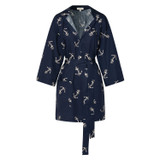 Front product shot of the Oroton Anchor Print Dress in North Sea and 100% Cotton for Women