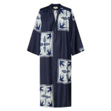 Front product shot of the Oroton Scarf Print Dress in North Sea and 100% Silk for Women