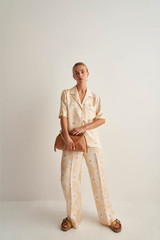 Oroton Daisy PJ Pant in Pale Mango and 100% Silk for Women