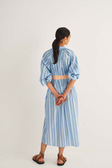 Oroton Faded Stripe Dress in Lagoon and 100% Cotton for Women