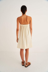 Oroton Drill Bow Dress in Ecru and 99% Cotton 1% Spandex for Women