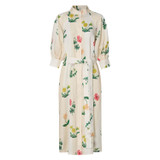 Oroton Poppy Print Dress in Soft Cream and 100% Linen for Women