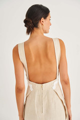 Oroton Ric Rac Dress in Ecru and 100% Linen for Women