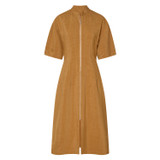 Oroton Sculptured Dress in Toffee and 58% Viscose 42% Linen for Women