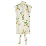Front product shot of the Oroton Field Daisy Tunic in String and 100% Silk for Women